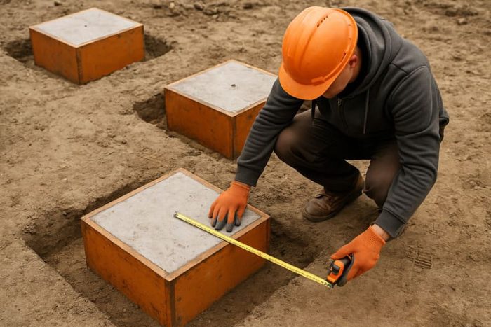 Размеры подошвы столбчатого фундамента