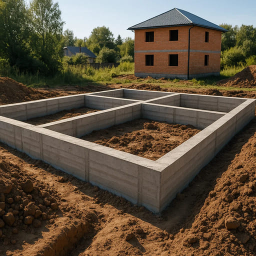 Заглублённая лента под кирпичный дом 9×11